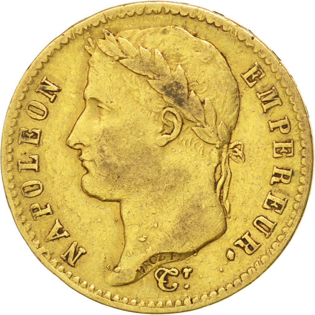 FRANCE, Napoléon I, 20 Francs, 1812, Paris, KM #695.1, EF(40-45), Gold, Gadoury 
