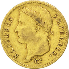 FRANCE, Napoléon I, 20 Francs, 1812, Paris, KM #695.1, EF(40-45), Gold, Gadoury 