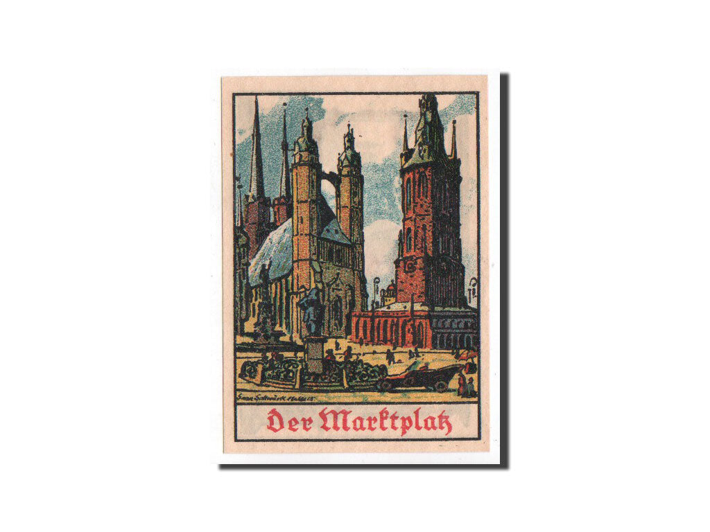 Banknote, Germany, Halle a.d. Saale, 50 Pfennig, cathédrale, 1921, 1921-11-06