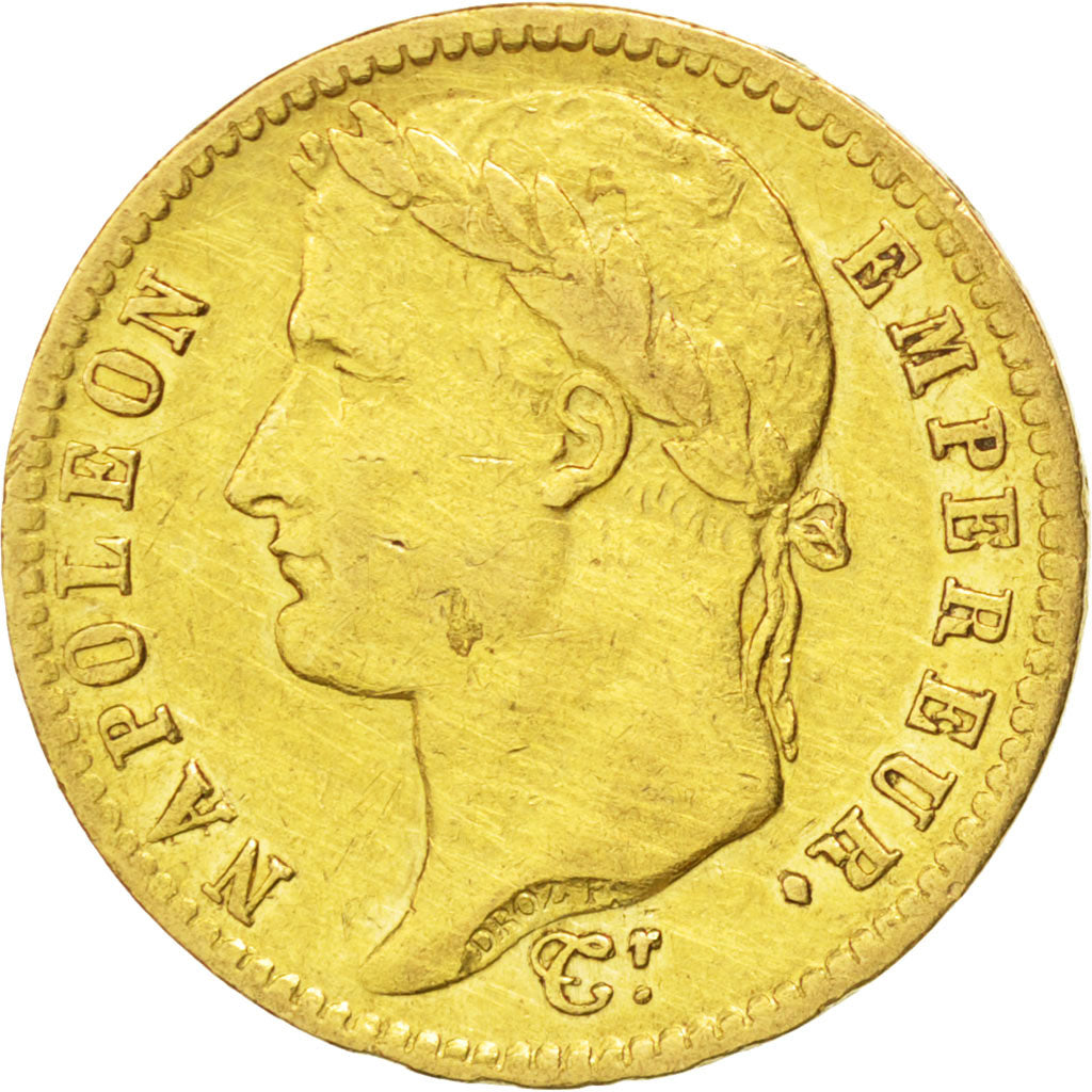 FRANCE, Napoléon I, 20 Francs, 1813, Paris, KM #695.1, EF(40-45), Gold, Gadoury 