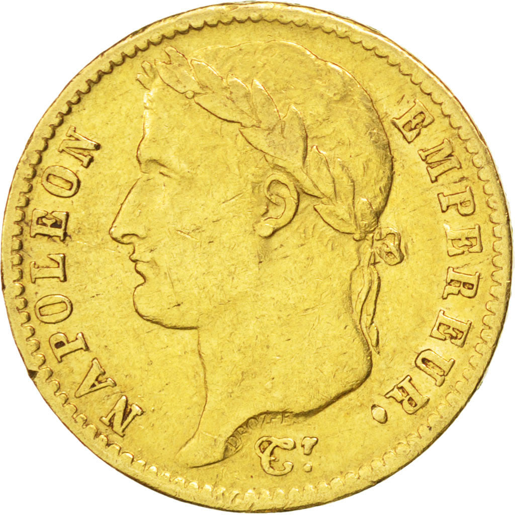 FRANCE, Napoléon I, 20 Francs, 1813, Paris, KM #695.1, EF(40-45), Gold, Gadoury 