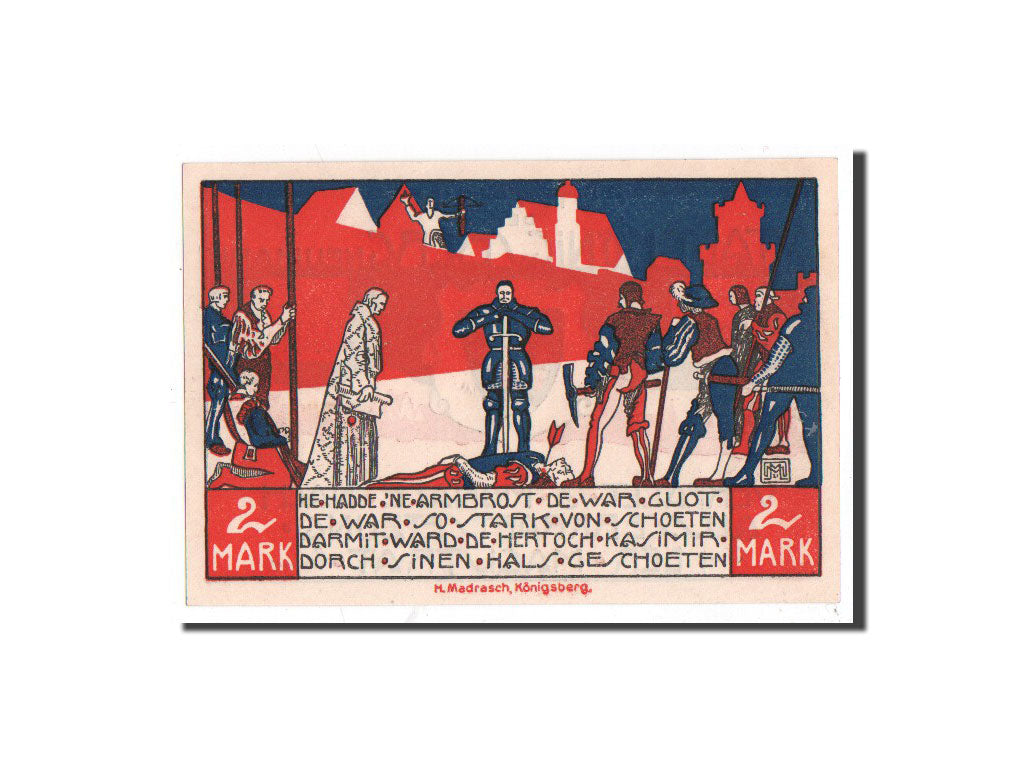 Banknote, Germany, Königsberg N. M, 2 Mark, chevalier, O.D, Undated