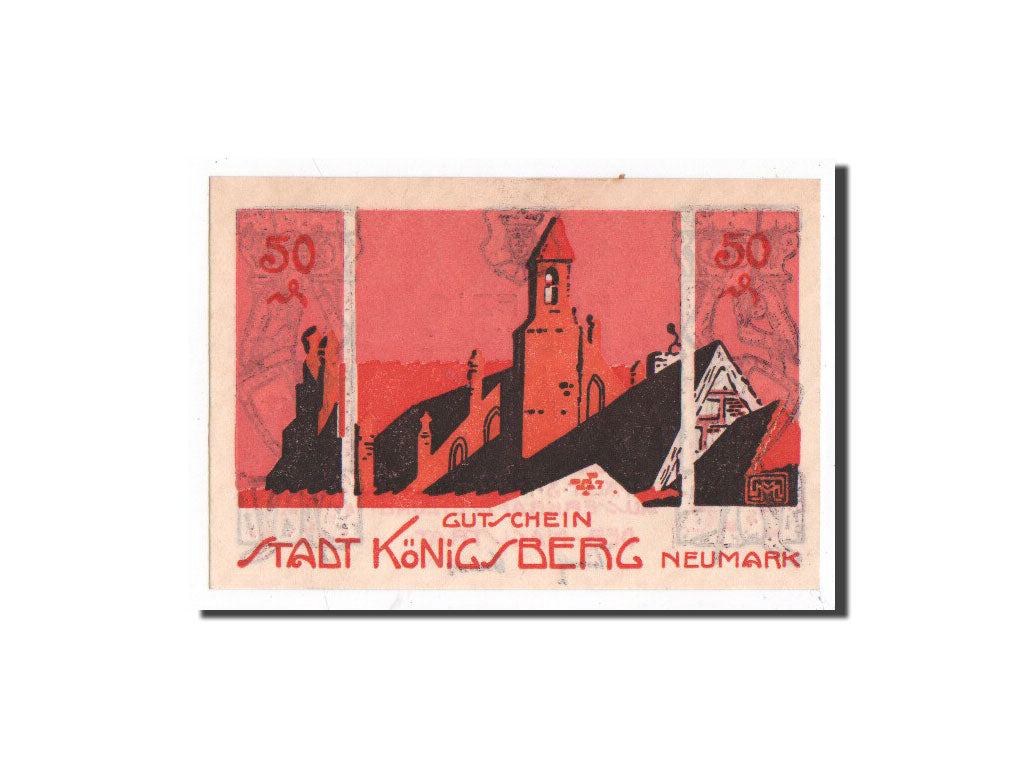 Banknote, Germany, Königsberg N. M, 50 Pfennig, Eglise, O.D, Undated