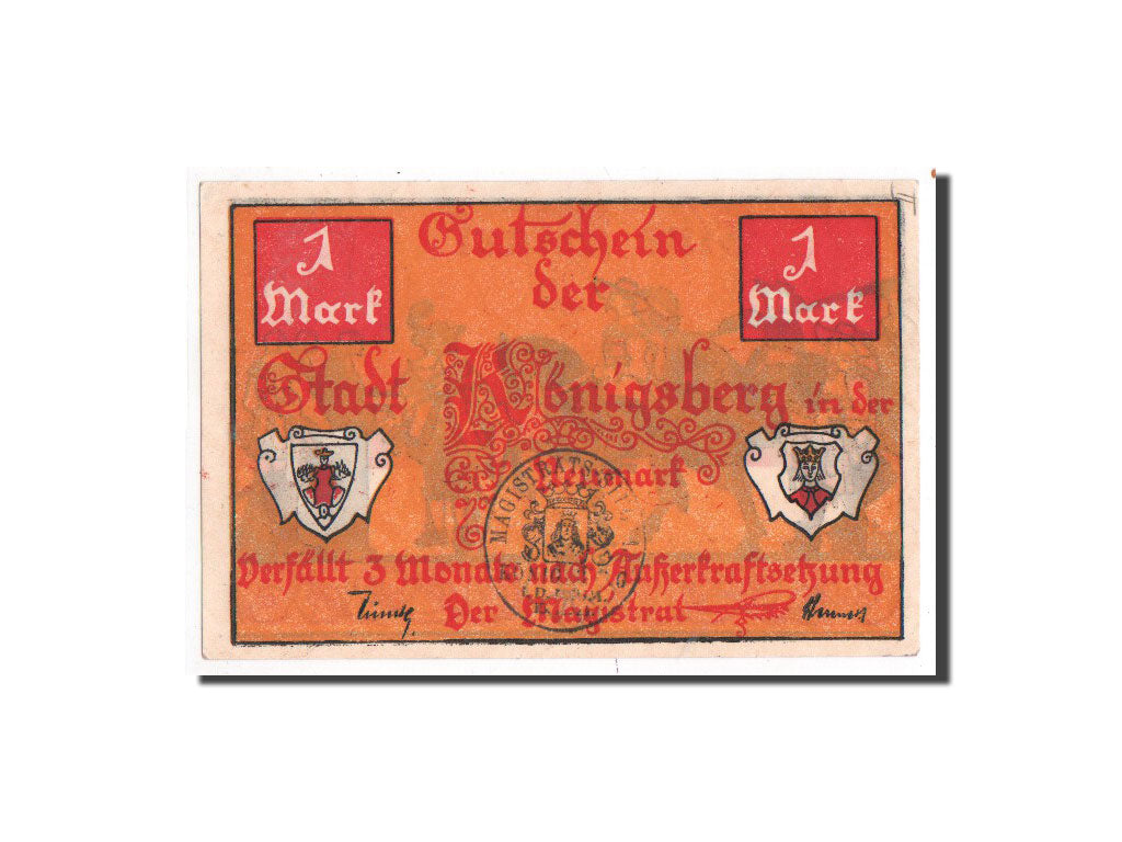 Banknote, Germany, Königsberg N. M, 1 Mark, chevalier, O.D, Undated