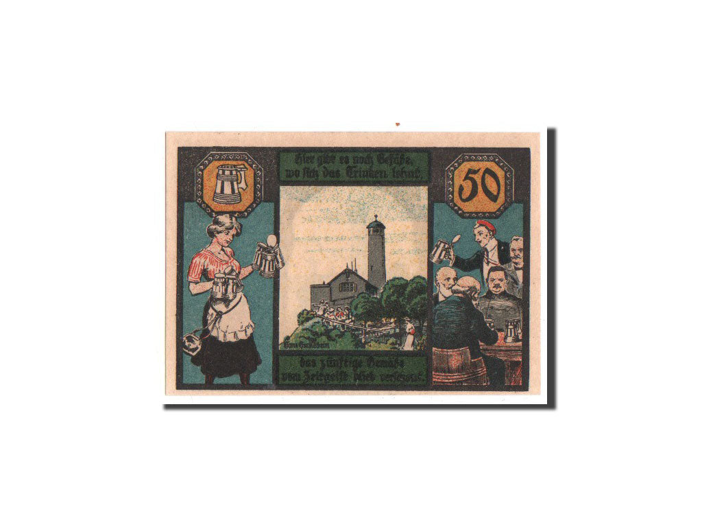 Germania, Jena Stadt, 50 Pfennig, tour, 1921, Undated, FDS, Mehl:653.1a
