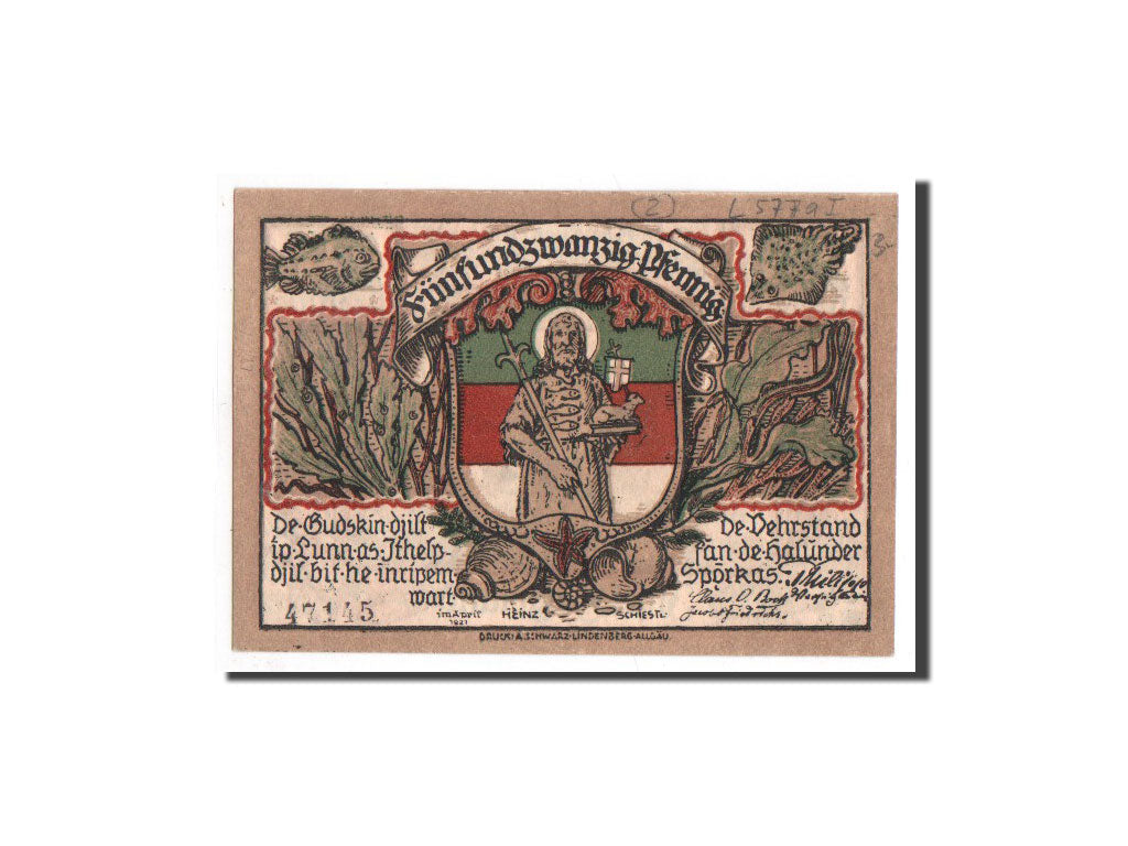 Banknote, Germany, Helgoland, 25 Pfennig, rocher 4, 1921, Undated, UNC(65-70)