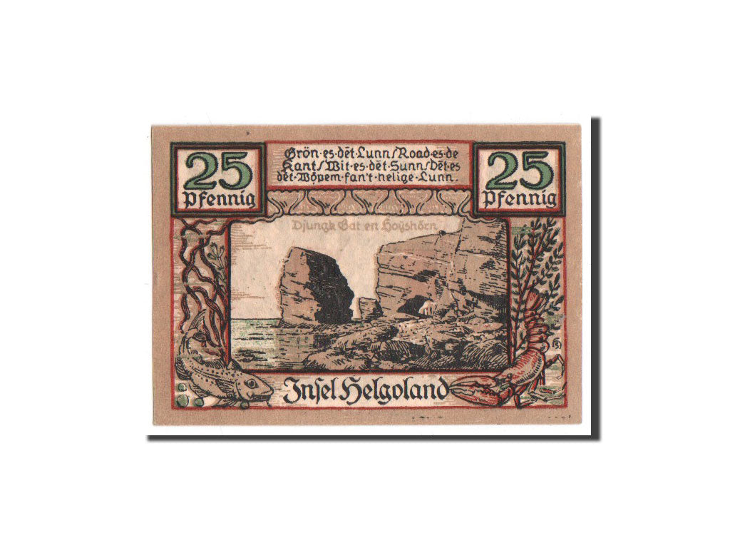 Banknote, Germany, Helgoland, 25 Pfennig, rocher 4, 1921, Undated, UNC(65-70)