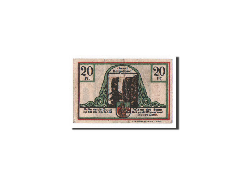 Banknote, Germany, Helgoland, 20 Pfennig, rocher, 1921, Undated, UNC(65-70)