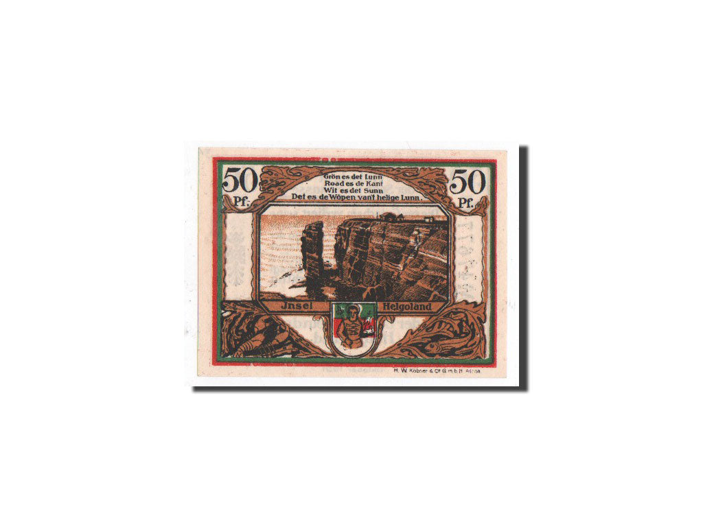 Banknote, Germany, Helgoland, 50 Pfennig, rocher, 1921, Undated, UNC(65-70)