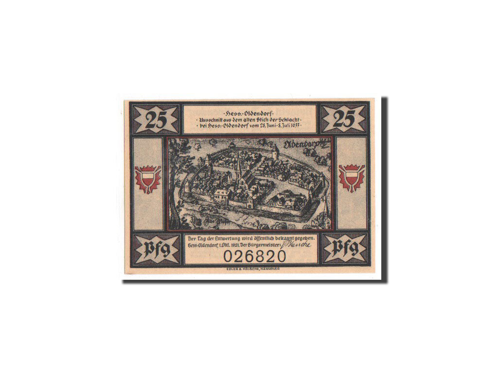 Germania, Hessisch Oldendorf, 25 Pfennig, diable, 1921, 1921-10-01, FDS, Mehl...