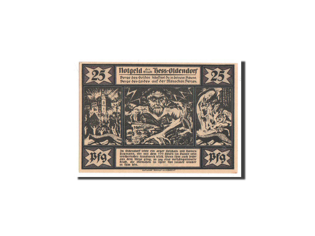 Germania, Hessisch Oldendorf, 25 Pfennig, diable, 1921, 1921-10-01, FDS, Mehl...