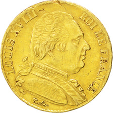 Louis XVIII, 20 Francs or buste habillé, 1815 L, Bayonne, Gadoury 1026
