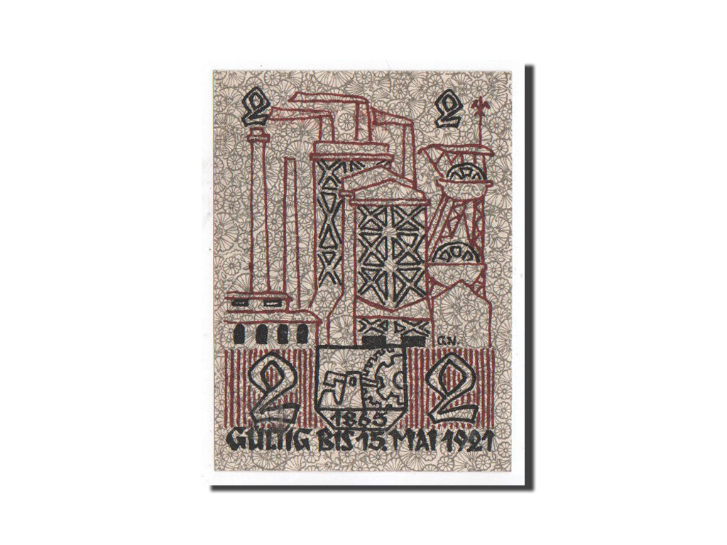 Banconote, Germania, Kattowitz, 2 Mark, machine 2, 1921, 1921-03-16, FDS