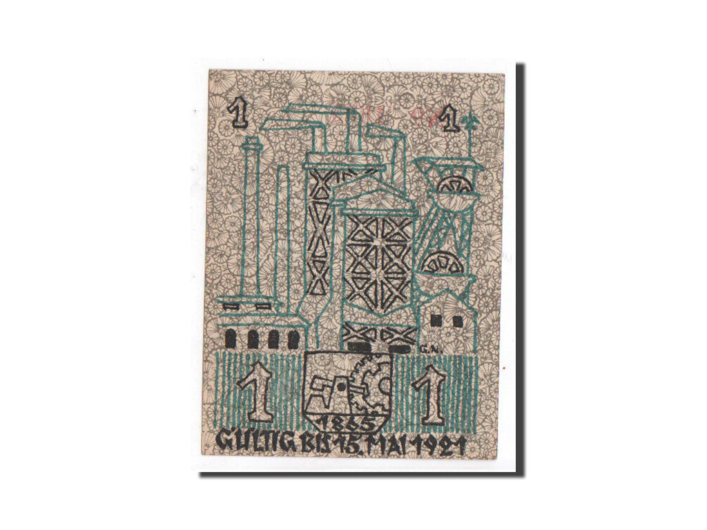 Banknote, Germany, Kattowitz, 1 Mark, machine 2, 1921, 1921-03-16, UNC(65-70)