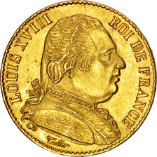 FRANCE, Louis XVIII, 20 Francs, 1814, Paris, KM #706.1, graded, PCGS, MS(63),...