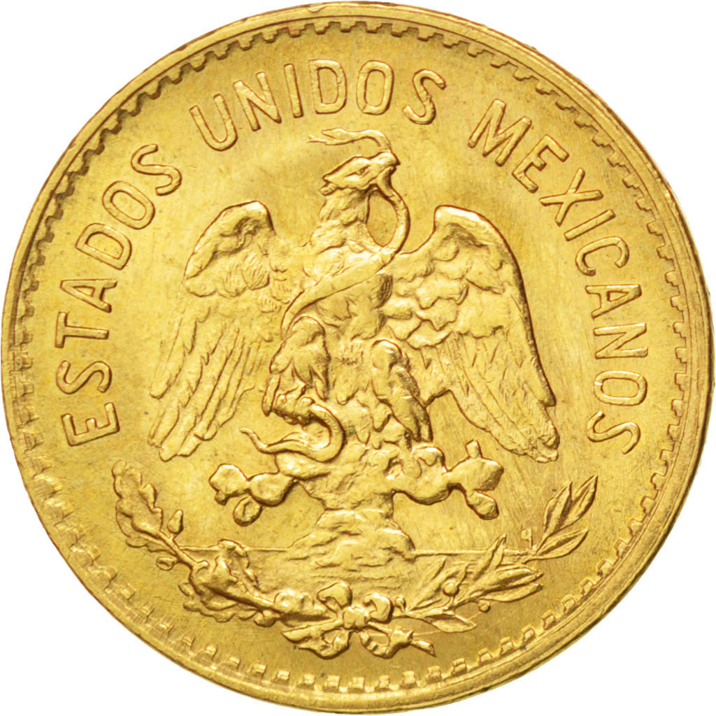 Messico, 5 Pesos, 1955, Mexico City, SPL-, Oro, KM:464