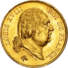 FRANCE, Louis XVIII, 40 Francs, 1818, Lille, KM #713.6, AU(55-58), Gold,...