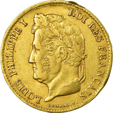 Munten, Frankrijk, Louis-Philippe, 40 Francs, 1834, Paris, ZF, Goud, KM:747.1
