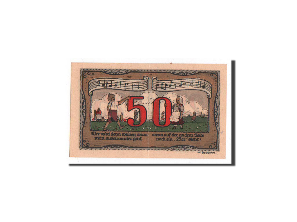 Germany, Königsaue, 50 Pfennig, notes de musique, 1921-06-10, UNC(65-70), Mehl:7