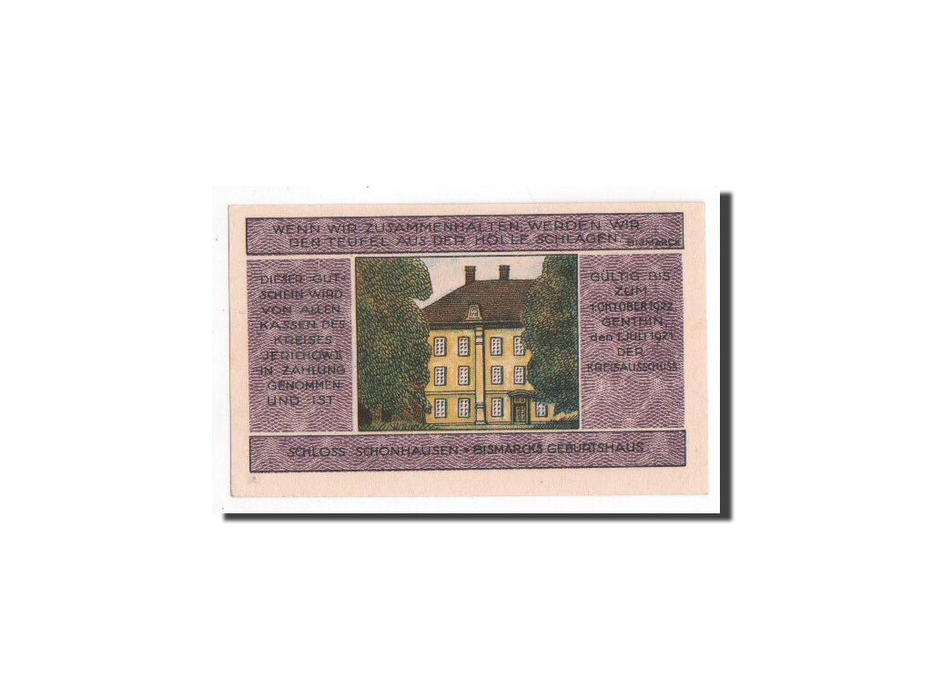 Deutschland, Jerichow, 3 Mark, personnage, 1921-07-01, UNC(65-70), Mehl:658.2