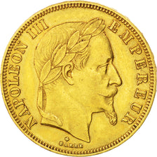 FRANCE, Napoléon III, 50 Francs, 1862, Strasbourg, KM #804.2, AU(50-53), Gold, G
