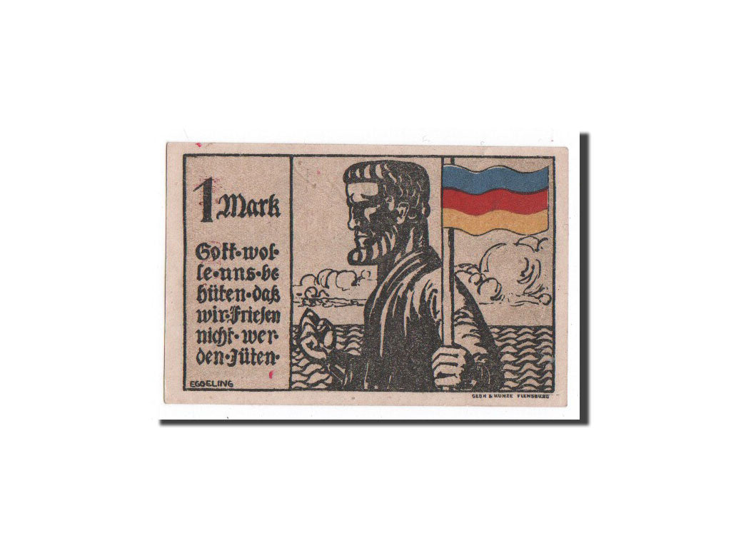 Banknote, Germany, Klanxbüll, 1 Mark, drapeau, 1920, 1920-01-10, UNC(65-70)