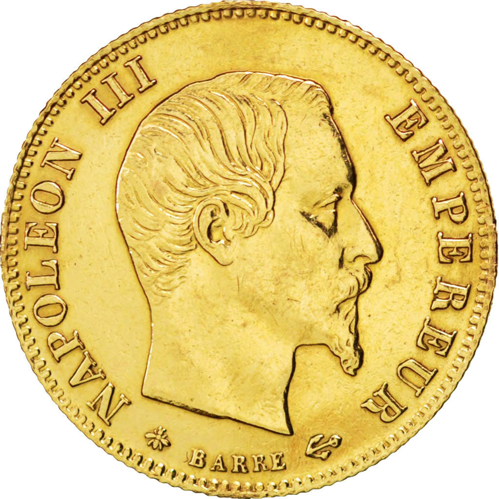 FRANCE, Napoléon III, 5 Francs, 1860, Paris, KM #787.1, EF(40-45), Gold, 16.7, G