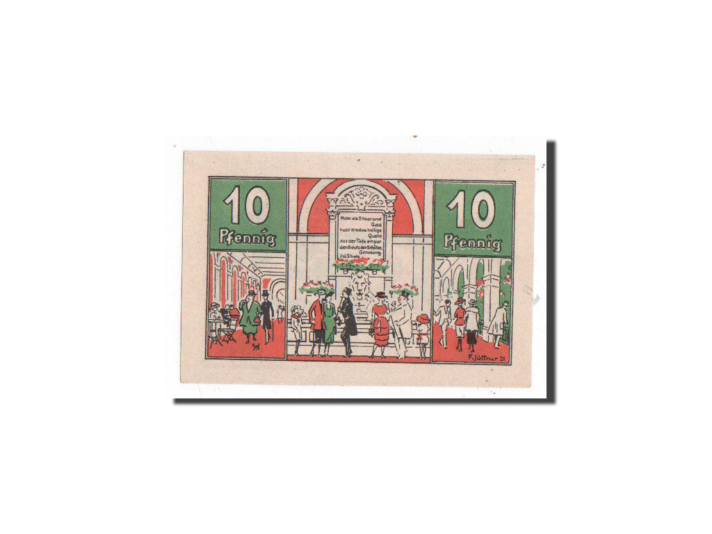 Banconote, Germania, Harburg, 10 Pfennig, personnage, 1921, Undated, FDS