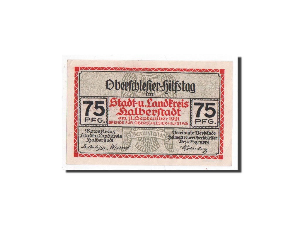Banknote, Germany, Halberstadt, 75 Pfennig, chevalier, 1921, 1921-09-11