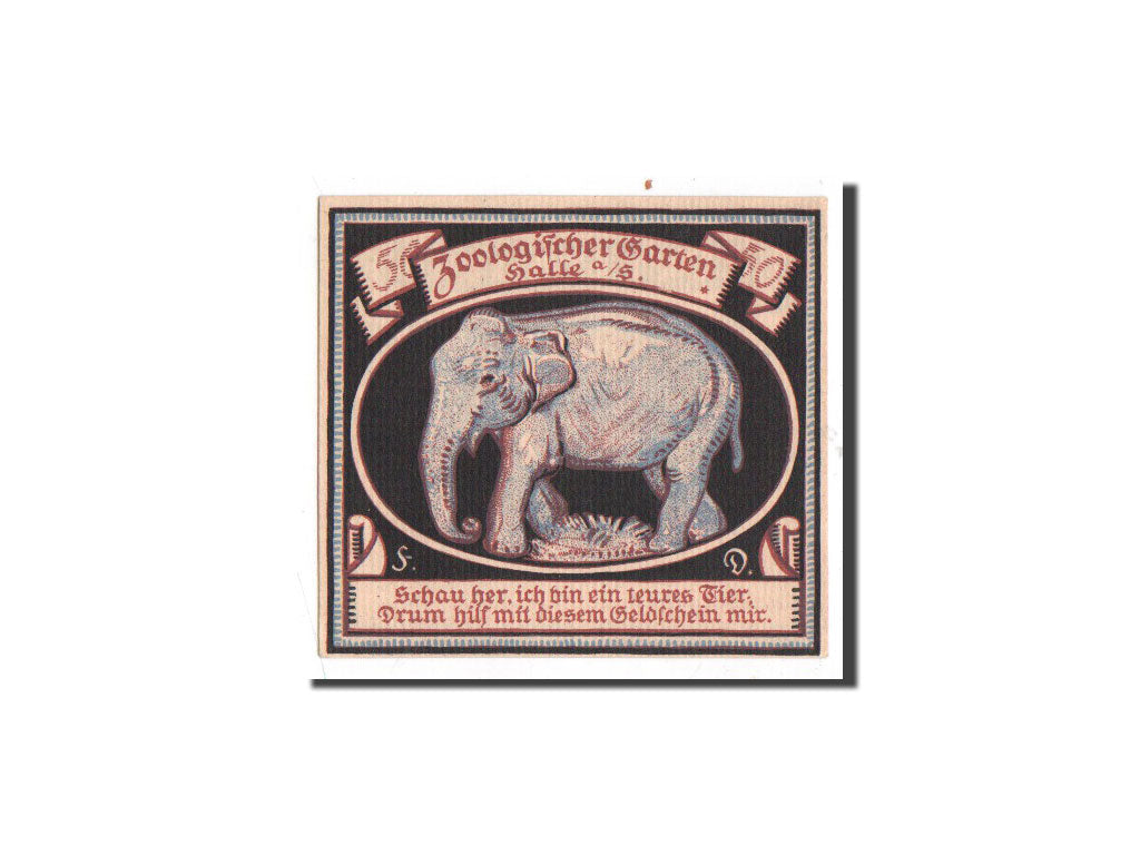 Allemagne, Halle a.d. Saale, 50 Pfennig, elephant, 1921, NEUF, Mehl:510.1