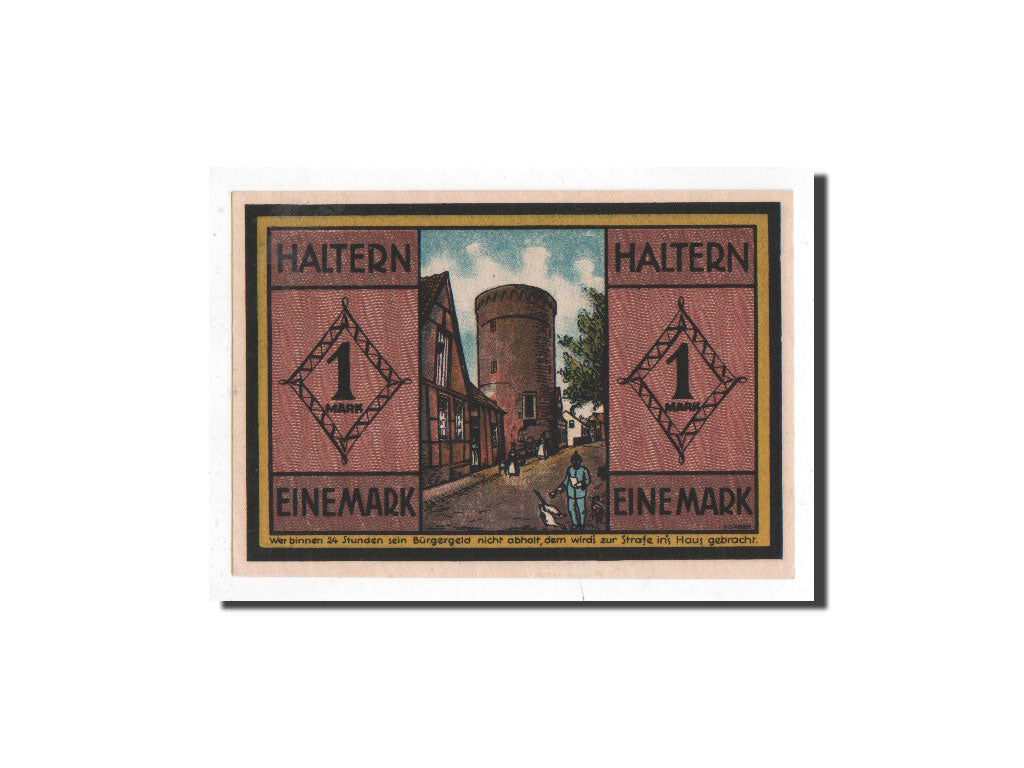 Banconote, Germania, Haltern, 1 Mark, Citation, 1921, 1921-06-01, FDS