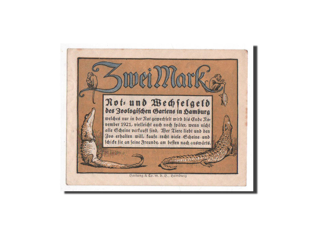 Germany, Hamburg, 2 Mark, zoo, Undated, UNC(65-70), Mehl:563.1a