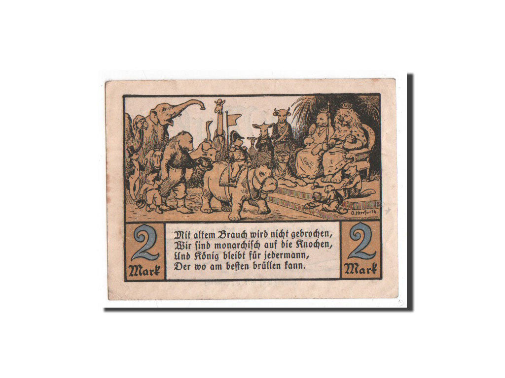 Germany, Hamburg, 2 Mark, zoo, Undated, UNC(65-70), Mehl:563.1a