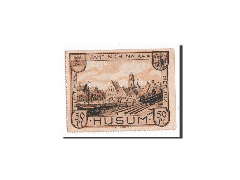 Banknote, Germany, Husum, 50 Pfennig, Eglise 1, 1921, 1921-09-15, UNC(65-70)