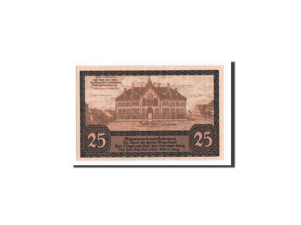 Germany, Johannisburg, 25 Pfennig, chateau, 1920-10-01, UNC(65-70), Mehl:662.1a