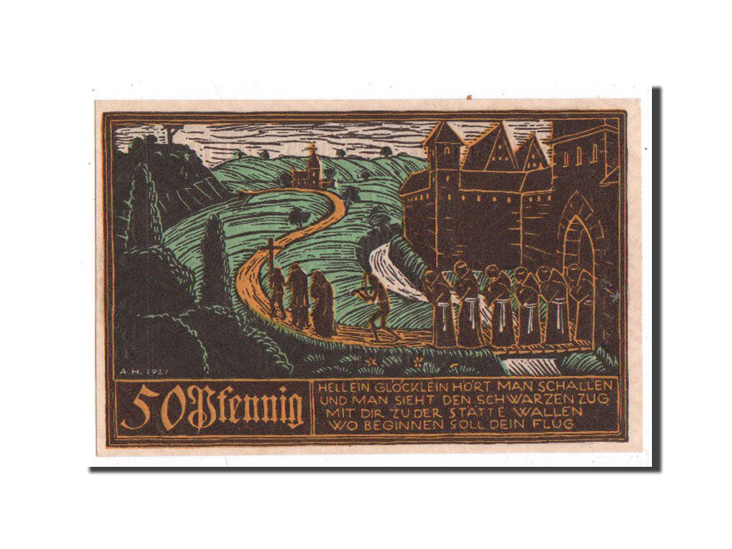 Banknote, Germany, Schwäbisch-gmünd, 50 Pfennig, prière, 1921, 1921-09-01
