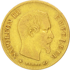 FRANCE, Napoléon III, 10 Francs, 1860, Strasbourg, KM #784.4, VF(20-25), Gold, G