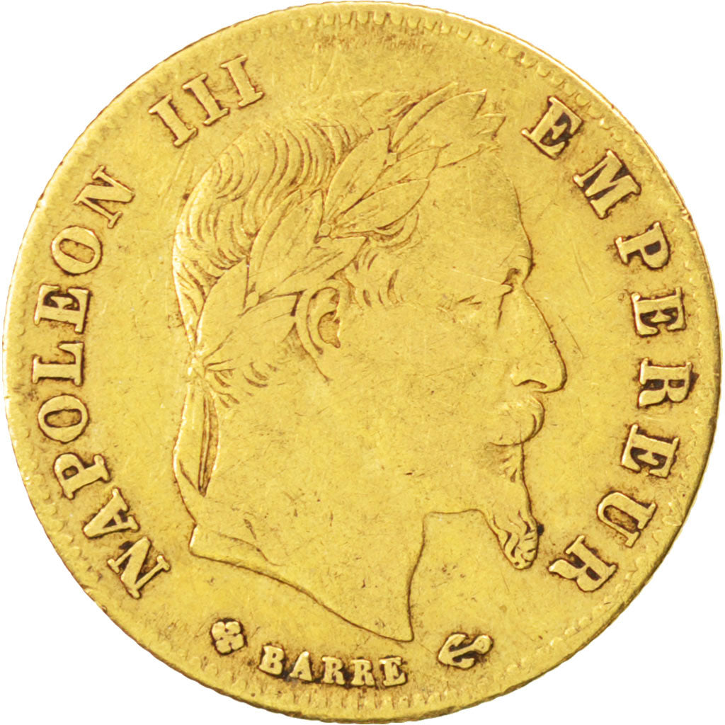 FRANCE, Napoléon III, 5 Francs, 1866, Strasbourg, KM #803.2, VF(30-35), Gold, G.
