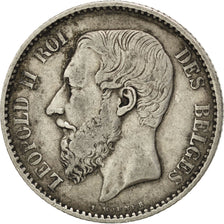 BELGIUM, Franc, 1886, KM #28.1, EF(40-45), Silver, 4.90