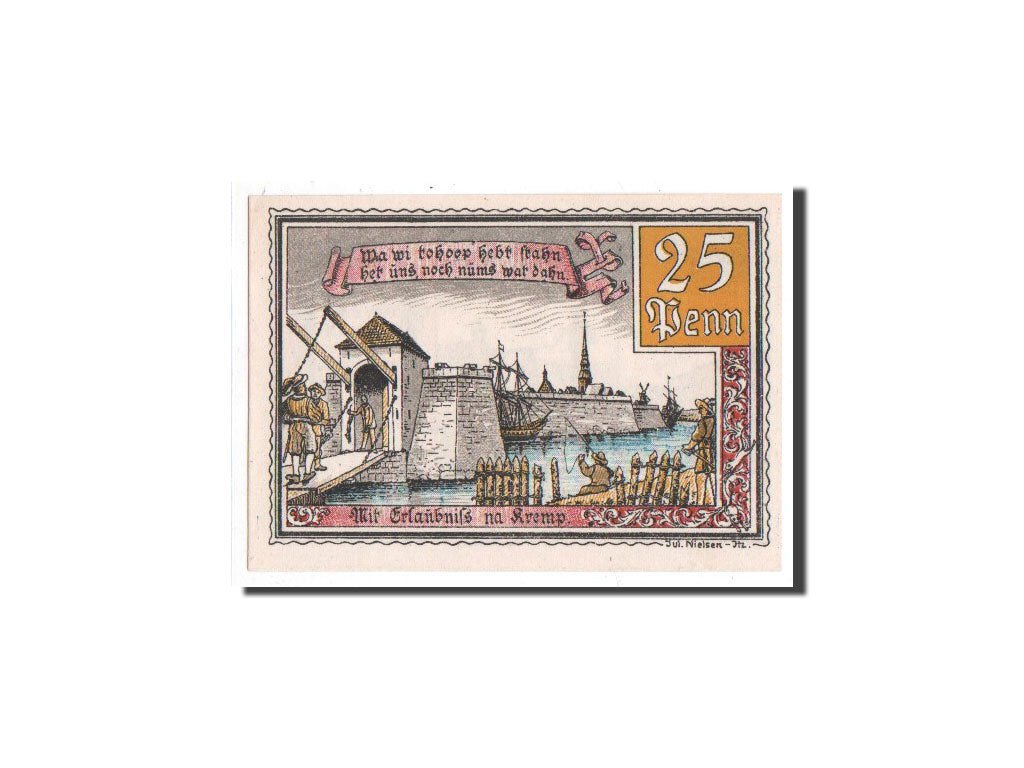 Banknote, Germany, Krempe, 25 Pfennig, personnage, 1920, Undated, UNC(65-70)