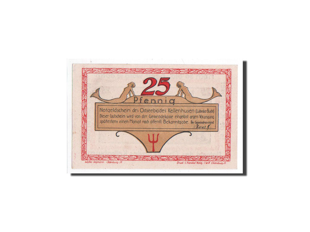 Banknote, Germany, Kellenhusen, 25 Pfennig, plage, O.D, Undated, UNC(65-70)