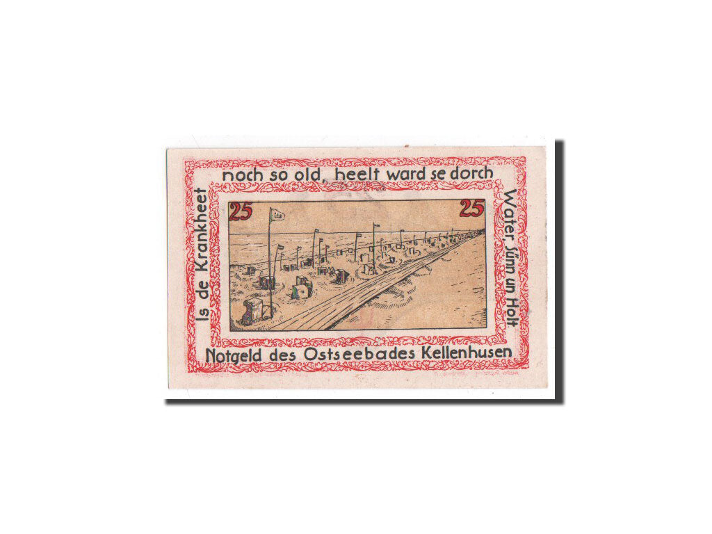 Banknote, Germany, Kellenhusen, 25 Pfennig, plage, O.D, Undated, UNC(65-70)
