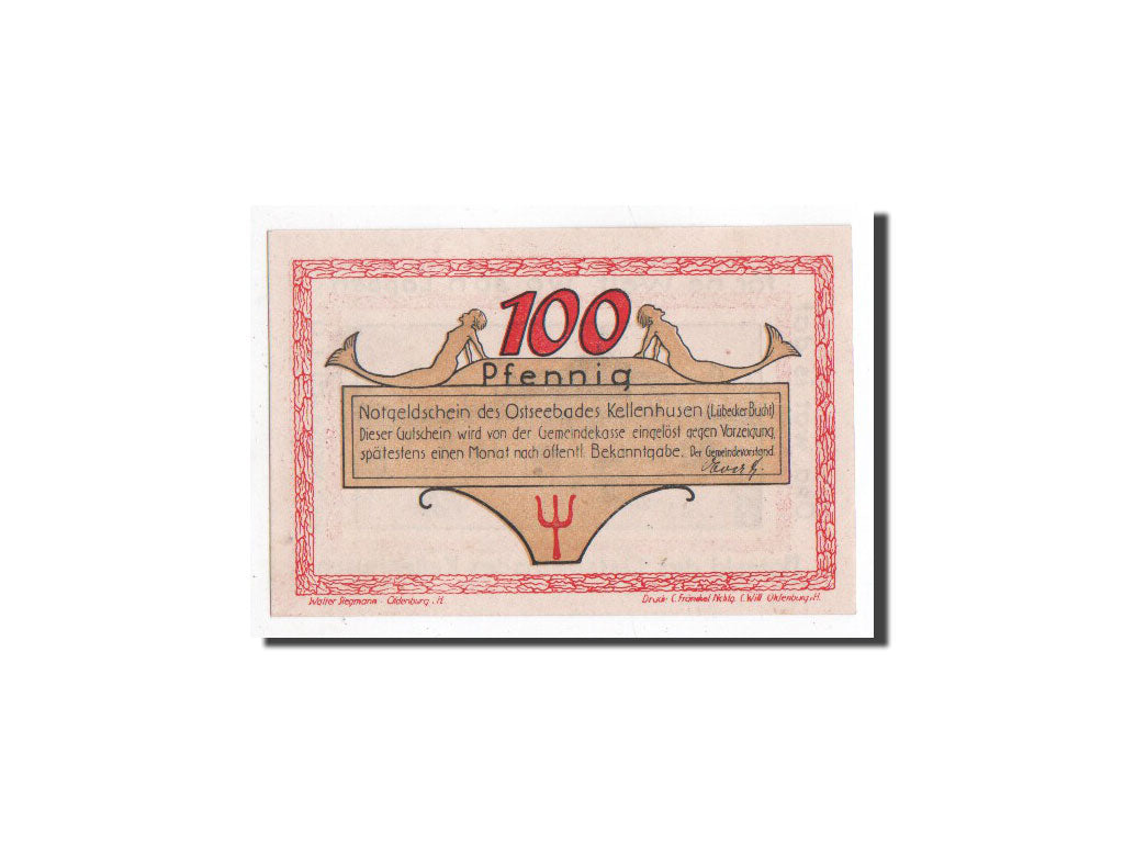 Banconote, Germania, Kellenhusen, 100 Pfennig, plage, O.D, Undated, FDS