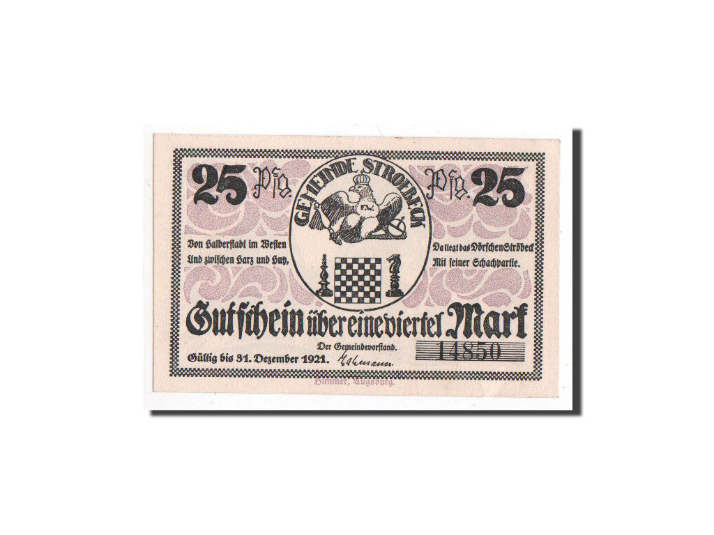 Germany, Stroebeck, 25 Pfennig, chevalier, Undated, UNC(65-70), Mehl:1285.1