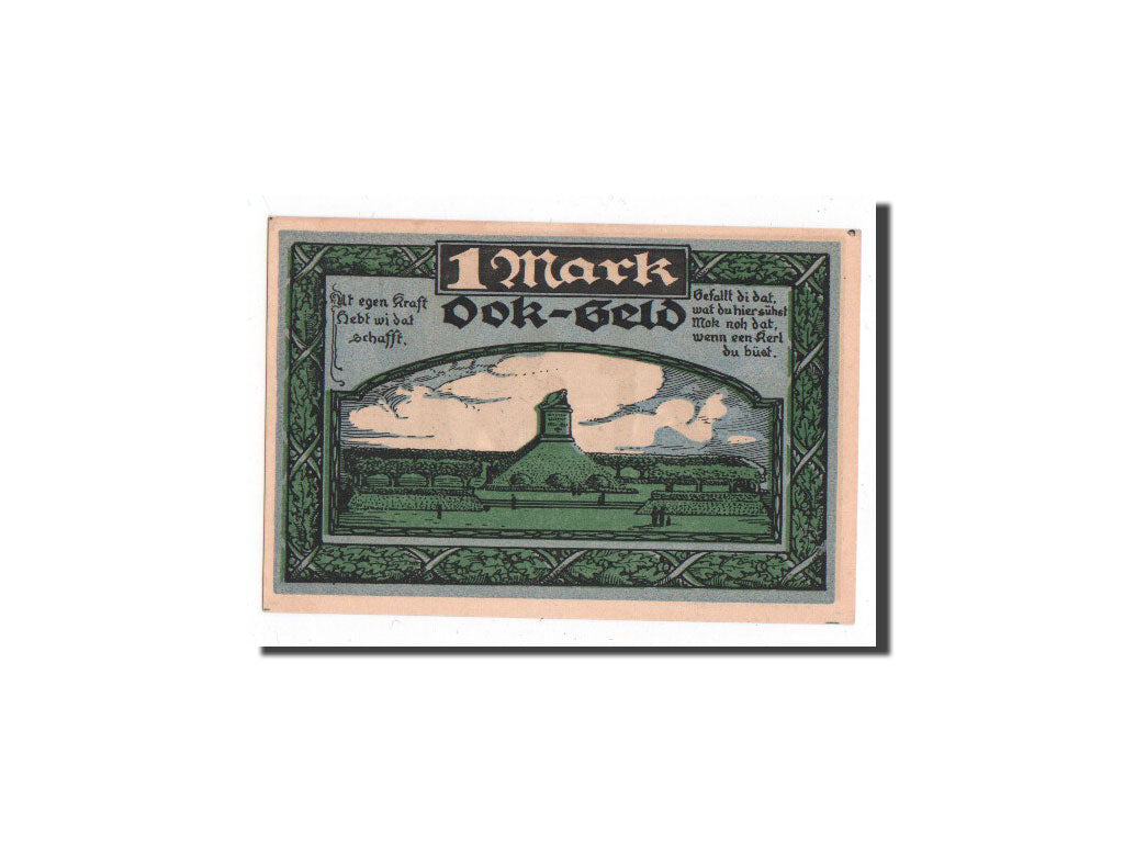 Biljet, Duitsland, Stellingen Gemeinde, 1 Mark, Monument, 1920, 1920-10-01