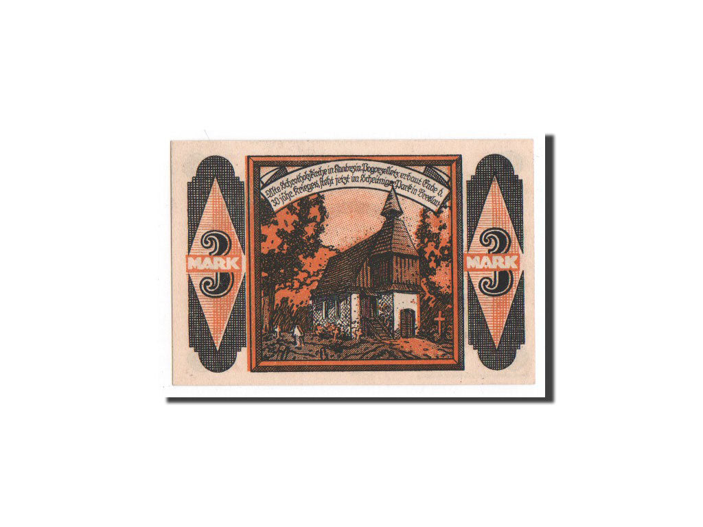 Germania, Kandrzin, 3 Mark, paysage, 1921, 1921-06-06, FDS, Mehl:675.1