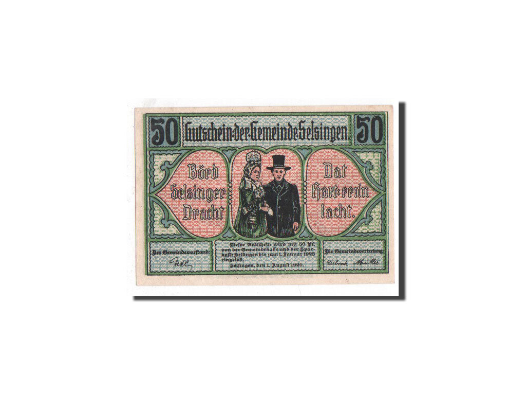 Banknote, Germany, Selsingen, 50 Pfennig, moisson, 1920, 1920-08-01, UNC(65-70)