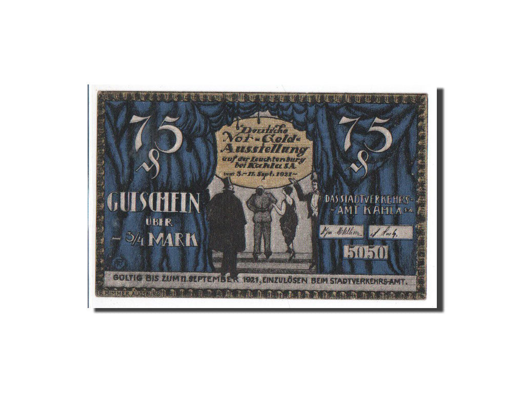 Banknote, Germany, Kahla, 75 Pfennig, dragon, 1921, 1921-11-03, UNC(65-70)
