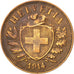 SWITZERLAND, 2 Rappen, 1914, Bern, KM #4.2, EF(40-45), Bronze, 20, 2.54