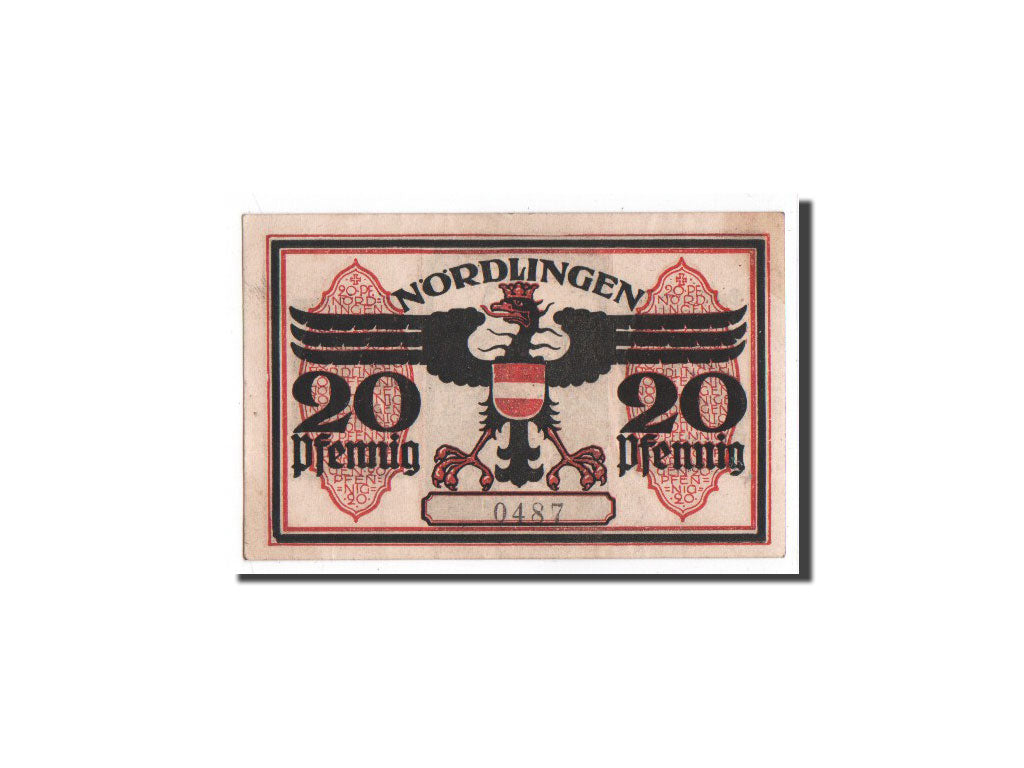 Allemagne, Nordlingen, 20 Pfennig, chateau, 1918, 1918-10-02, NEUF, Mehl:978.1